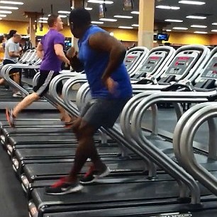 man dancing on treadmill